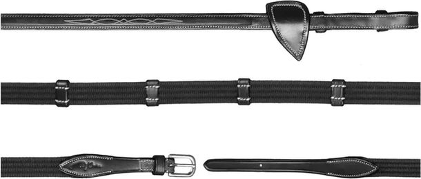 Dy'on Hunter Collection Gewebe-Zügel mit 9 Stegen für Ponys in Schwarz – Bild 1 von 2