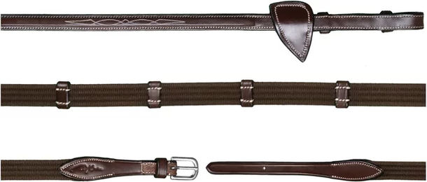 Dy'on Hunter Collection Gewebe-Zügel mit 9 Stegen in Braun – Bild 1 von 2