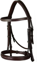 Dy'on Hunter US Collection Trense mit Cavesson Nasenriemen aus Leder Braun für Pferde – Bild 1 von 3