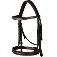 Produktbild von Dy'on Hunter US Collection Trense mit Cavesson Nasenriemen aus Leder Braun für Pferde