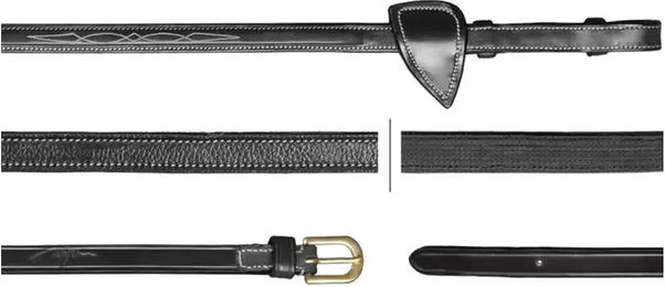Produktbild von Dy'on Hunter Zügel für Pferde aus Kunstleder in Schwarz 1/2 Zoll