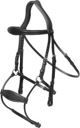 Produktbild von Dy'on Hybride Trense mit Nasenriemen aus Leder in Schwarz für Vollblut