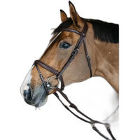 Produktbild von Dy'on Kombinierte geflochtene Nasenband-Trense aus Leder in Braun für Warmblut