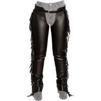 Produktbild von Dy'on Kunstleder-Chaps mit Fransen für Damen in Schwarz XS