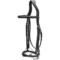 Produktbild von Dy'on Leder Trense mit verstellbarem hannoverschem Reithalfter Schwarz X-Full