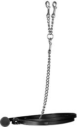 Dy'on Lederführleine mit Kette Working Collection Schwarz - 2 m – Bild 1 von 2