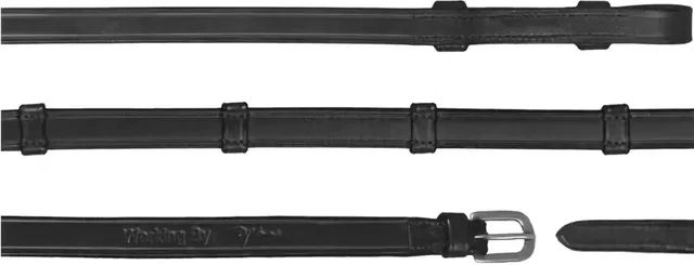 Dy'on Lederzügel Working Collection Schwarz für Warmblut/WB mit 7 Stoppern – Bild 1 von 2