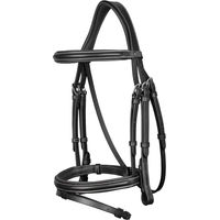 Produktbild von Dy'on New English Collection Anatomische Trense mit kombiniertem Reithalfter aus Leder Braun für Warmblut/WB