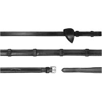 Produktbild von Dy'on New English Collection Gummizügel für Pferde mit 7 Lederstegen in Schwarz 1/2 Zoll