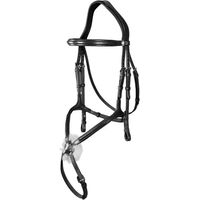 Produktbild von Dy'on New English Collection Leder Trense mit mexikanischem Reithalfter in Schwarz für Vollblut