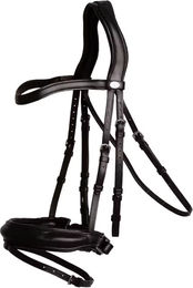 Produktbild von Dy'on Reithalfter aus weichem Leder in Schwarz