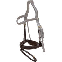 Produktbild von Dy'on Reithalfter Geflochten Medium mit Pull Trense aus Leder Braun Cob