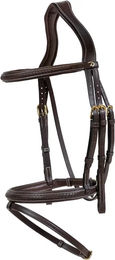 Produktbild von Dy'on Reittrense aus Leder mit kombiniertem Reithalfter in Braun
