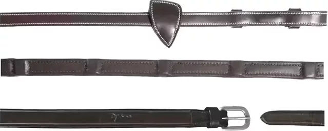 Dy'on Soft Pferdezügel mit 8 integrierten Stoppern aus Leder in Braun für Ponys – Bild 1 von 2
