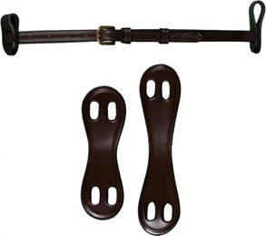 Dy'on Sperriemen 1/2 Zoll für Warmblut aus Leder Braun mit 2 abnehmbaren Befestigungsschlaufen – Bild 1 von 2