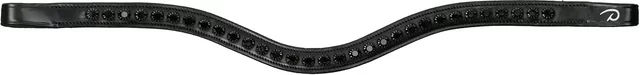 Produktbild von Dy'on Stirnband für Pferde aus Leder mit Swarovski Kristallen in Schwarz