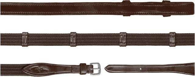 Produktbild von Dy'on Stoffzügel 5/8 mit 9 Stoppern in Braun für Vollblut