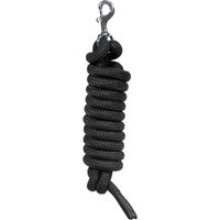 Produktbild von Dy'on Trainingsreitlonge und Trainingsführstrick Schwarz mit abnehmbarem Druckknopf und Karabiner - 3,7 m