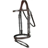 Produktbild von Dy'on Trense aus Flachleder mit Karabinern für Warmblut in Braun