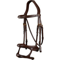 Produktbild von Dy'on Trense mit Doppelreithalfter aus Leder für Ponys in Braun