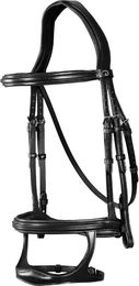 Dy'on Trense mit Doppelreithalfter New English Collection Schwarz Pony – Bild 1 von 1