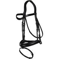 Produktbild von Dy'on Trense mit kombiniertem Reithalfter aus Mattleder New English Collection Schwarz Cob