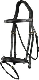 Dy'on Trense mit kombiniertem Reithalfter D-Collection für Warmblut in Schwarz – Bild 1 von 4