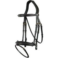 Produktbild von Dy'on Trense mit kombiniertem Reithalfter D-Collection für Warmblut in Schwarz