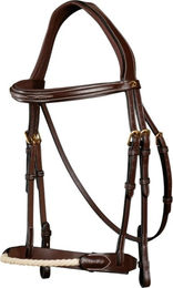 Dy'on Trense mit Strickreithalfter aus Leder für Ponys in Braun – Bild 1 von 1