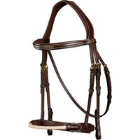 Produktbild von Dy'on Trense mit Strickreithalfter aus Leder für Ponys in Braun