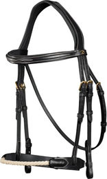 Dy'on Trense mit Strickreithalfter aus Leder Schwarz für Pony – Bild 1 von 1