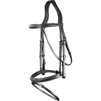 Produktbild von Dy'on US Jumping Collection Trense mit kombiniertem Reithalfter aus Leder in Schwarz Größe Full