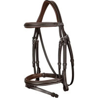 Produktbild von Dy'on Working Collection Classic Flash Trense mit kombiniertem Reithalfter aus Leder in Braun für Ponys