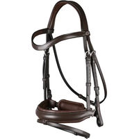 Produktbild von Dy'on Working Collection Kombiniertes Reithalfter mit breitem Nasenriemen aus Leder Braun Full/WB