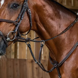 Dy'on Working Collection Martingalgabel mit Ringen aus Leder für Ponys in Braun – Bild 1 von 2