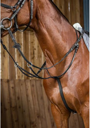 Dy'on Working Collection Ringmartingal aus Leder für Ponys in Schwarz – Bild 1 von 2