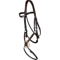 Produktbild von Dy'on Working Collection Trense aus Leder mit mexikanischem Reithalfter und gekreuztem Nasenriemen in Braun für Warmblut