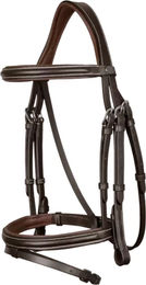 Dy'on Working Collection Trense mit kombiniertem Reithalfter Classic Flash in Braun für Warmblut – Bild 1 von 12