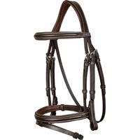 Produktbild von Dy'on Working Collection Trense mit kombiniertem Reithalfter Classic Flash in Braun für Warmblut