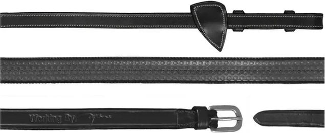 Produktbild von Dy'on Working Collection weiche Gummizügel breit 5/8 Schwarz für Ponys