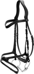 Produktbild von Dy'on X-Fit Leder Trense mit gekreuztem Nasenriemen in Schwarz