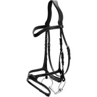 Produktbild von Dy'on X-Fit Leder Trense mit gekreuztem Nasenriemen in Schwarz