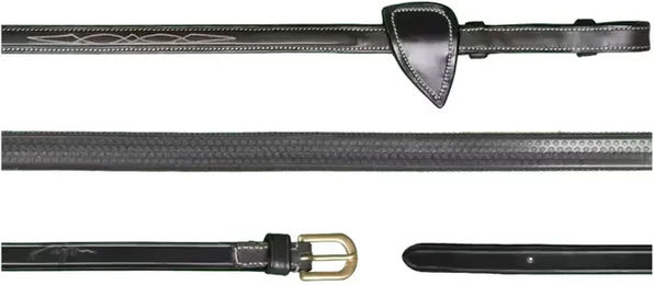 Dy'on Zügel für Pferde aus Gummi Fancy Stitch Collection Schwarz 13mm – Bild 1 von 2