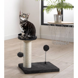 Dynamic24 Kratzbaum für Katzen mit Sisal in Grau und Schwarz – Bild 1 von 6