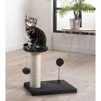 Produktbild von Dynamic24 Kratzbaum für Katzen mit Sisal in Grau und Schwarz
