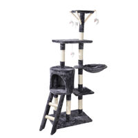 Produktbild von dynamic24 Kratzbaum für Katzen mit Sisal und Höhle in Grau 138cm