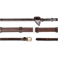 Produktbild von Dyon 58 Jagdzügel US Collection aus Leder mit 7 Lederstegen Schwarz 16 mm