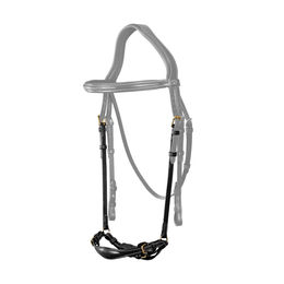 Dyon Adjustable Drop Noseband Reithalfter D Collection aus Leder in Schwarz oder Weiß Größe Voll – Bild 1 von 3