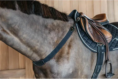 Dyon D Collection Elastisches Leder-Vorderzeug für Ponys in Beige oder Schwarz – Bild 1 von 2