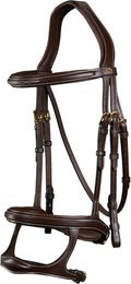 Produktbild von Dyon DCollection Double Noseband Trense aus Leder für Vollblut in Schwarz oder Braun